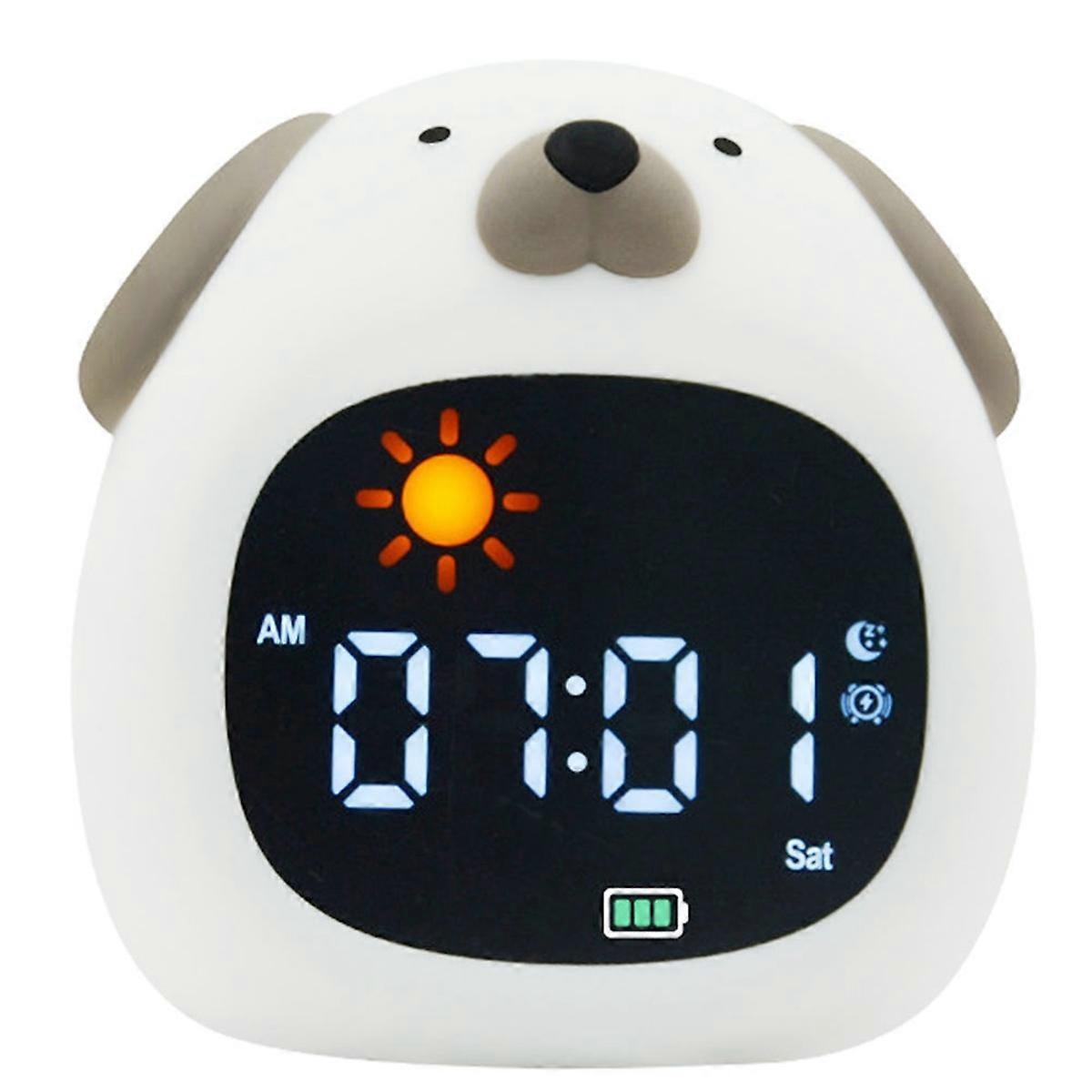 Lovely Clock Night Light Silicone Sleep Training Clock for Kids