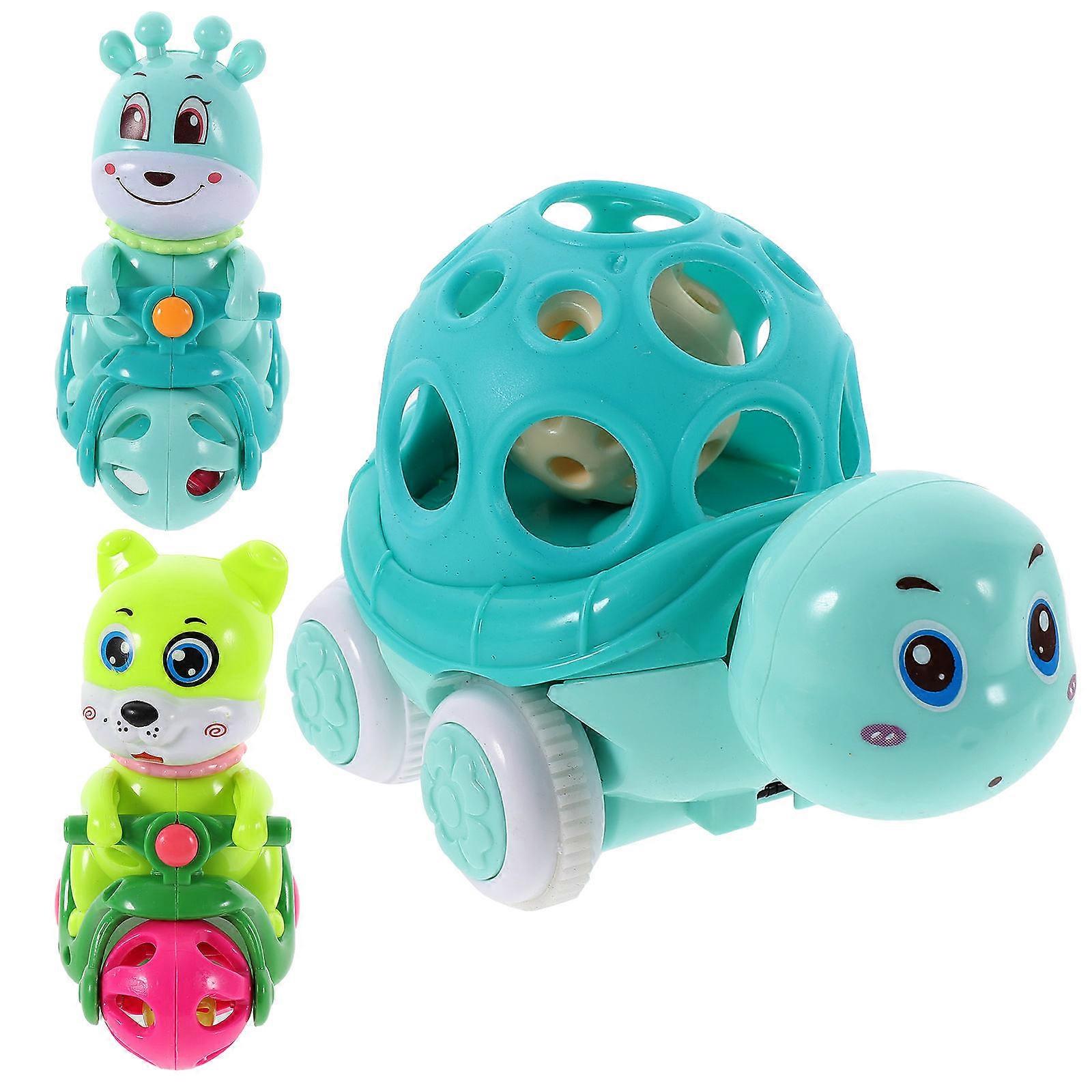 Cartoon Pull-Back Car 3Pcs Plastic Assorted Car Toy for Playing Fun
