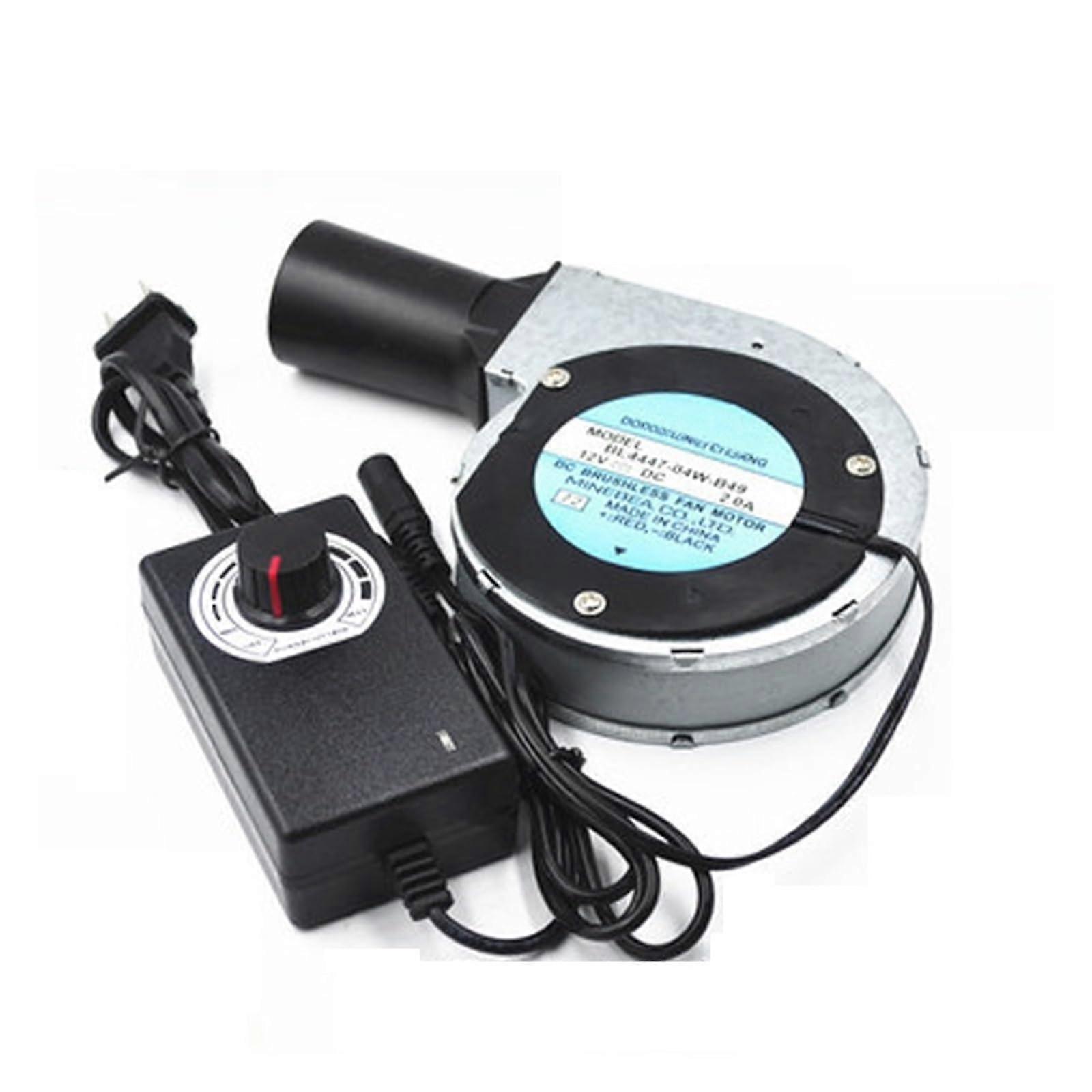 DC Brushless Fan Motor 12V 2A, BL444704WB4971, 62.49 CFM, Turbo Speed Adjustable Controller BBQ Blower