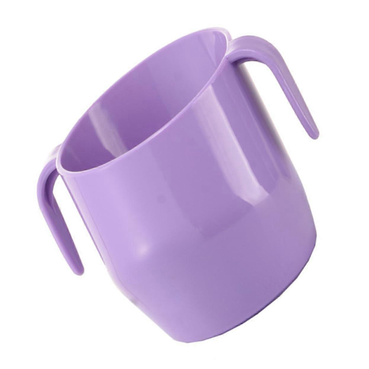 Uniquely Slanted Boys and Girls Drinking Cup Ergonomic Design Portable Toddlers Training Mug Double Handles