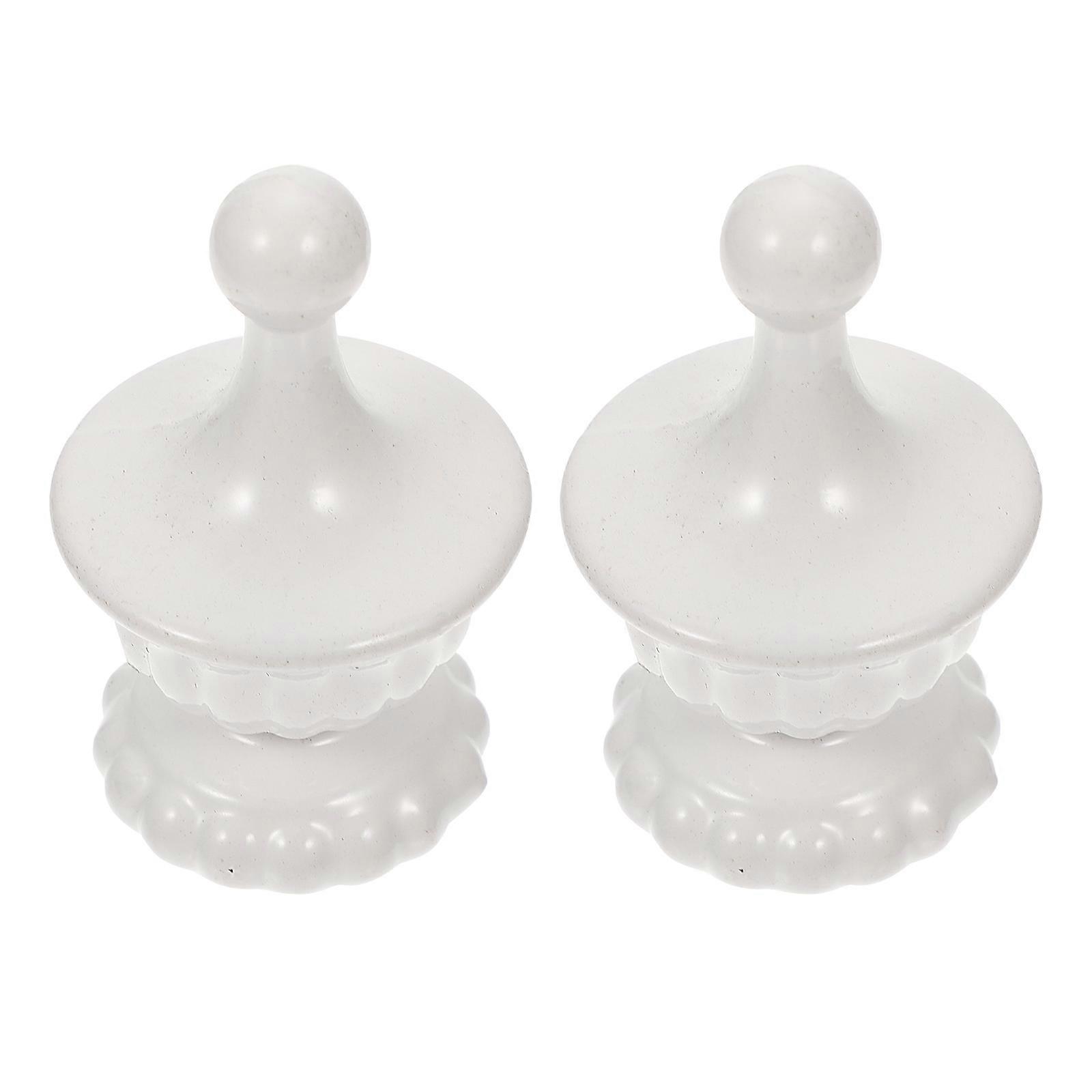 Chic Light Knobs Simple White Zinc Alloy Lamp Finial 4Pcs for Decor