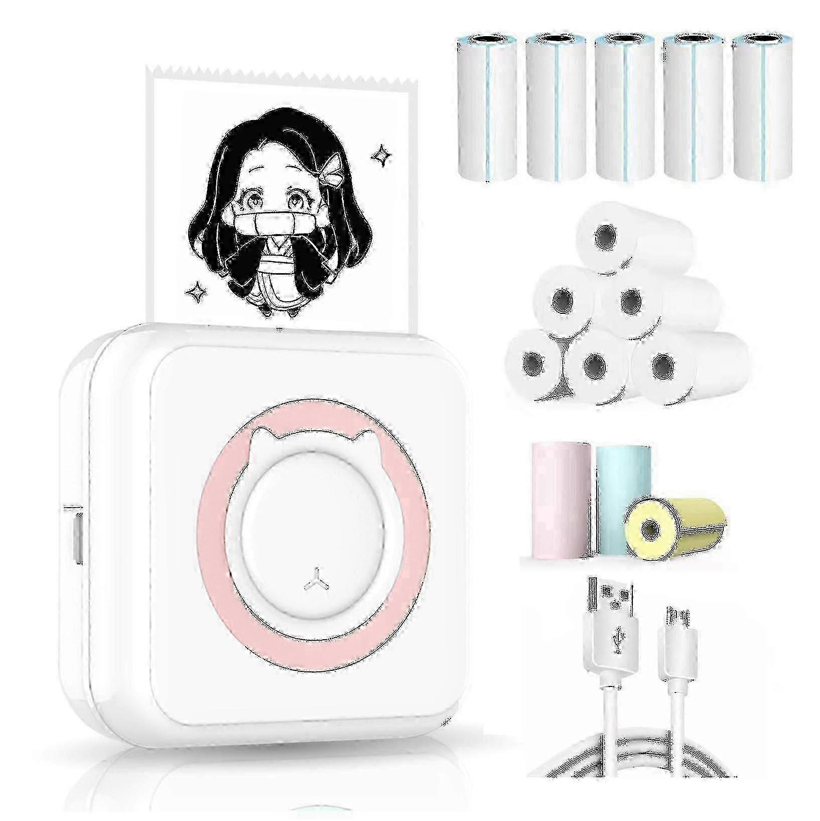 Mini Pocket Sticker Printer, Bluetooth Wireless Portable Mobile Printer Machine Thermal Printer For Notes, Memo, Photo, Pocket Label Receipt Printer C