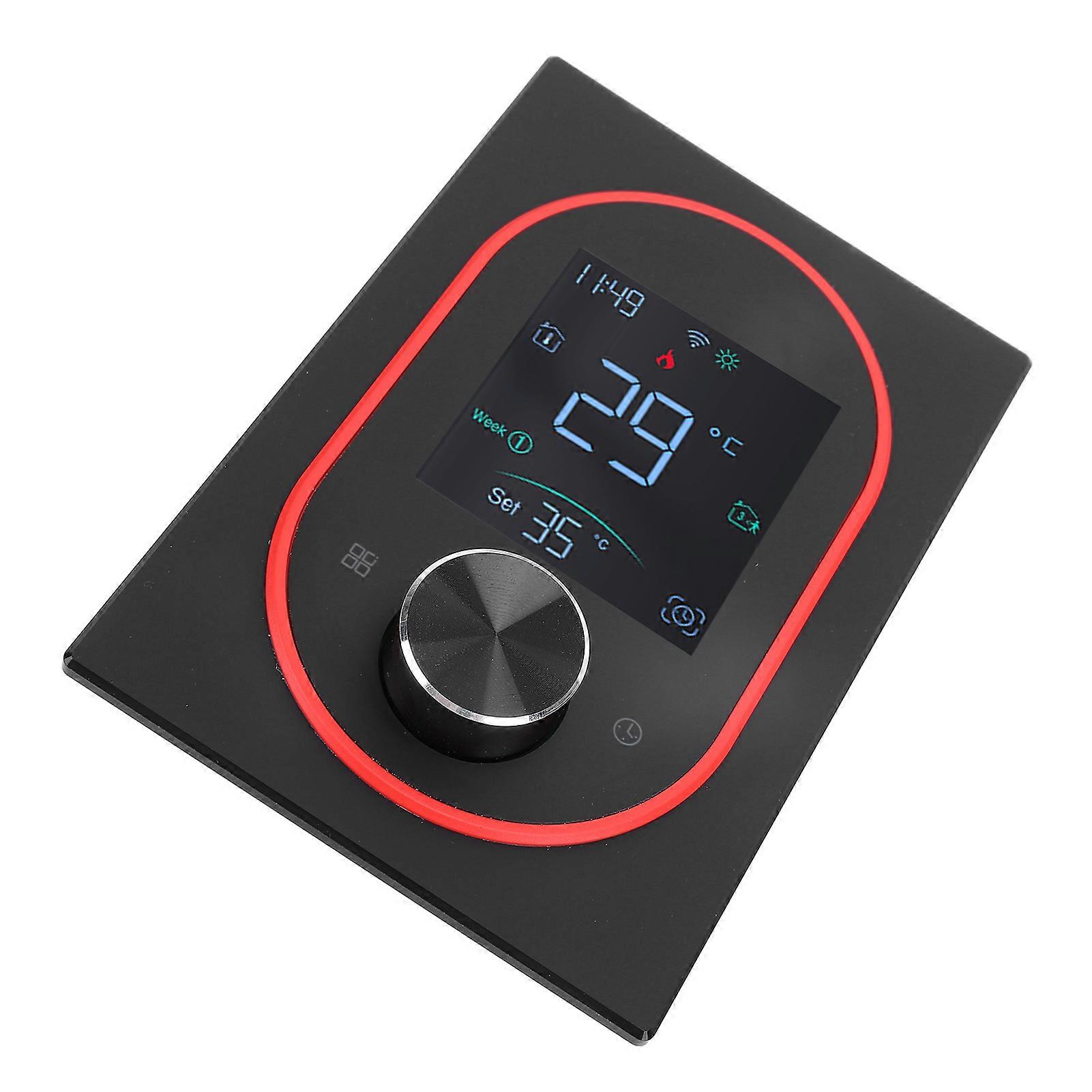 Smart Color Thermostat LCD Touchscreen Knob Control 130x88x38mm Black