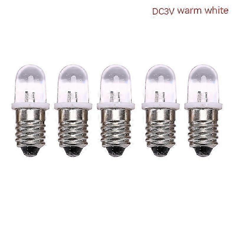 5pcs E10 Led Bulb E10 DC 3V 4.5V Instrument Bulb E10 Indicator Bulb Old Fashioned Flashlight Bulb