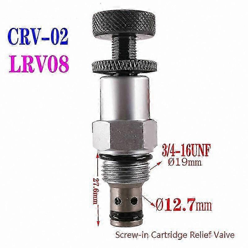 Adjustable Hydraulic Pressure Relief Valve Cartridge Type Manual Overload Protection Threaded Design for System Applications