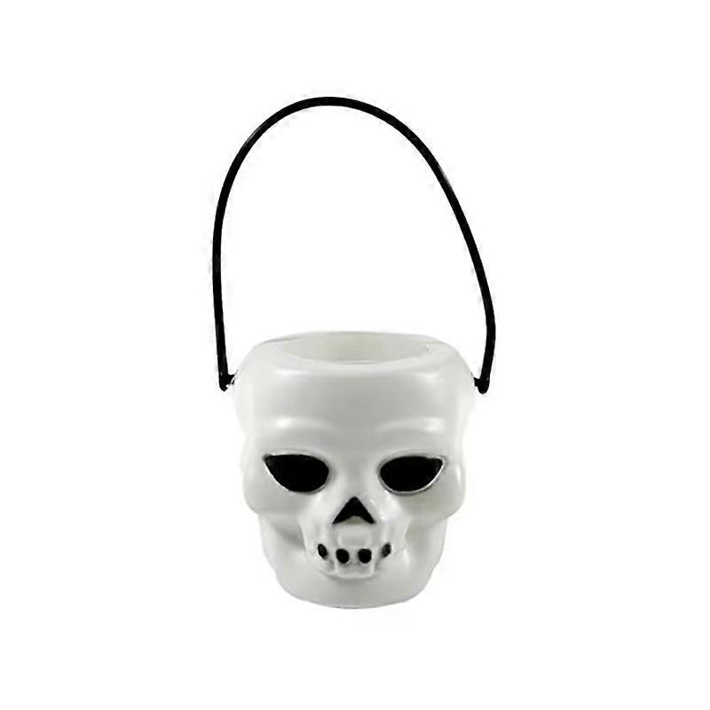 Halloween Skeleton Candy Bucket, 1pc Portable Witch Jar with Handle, Halloween Party Decor Favor