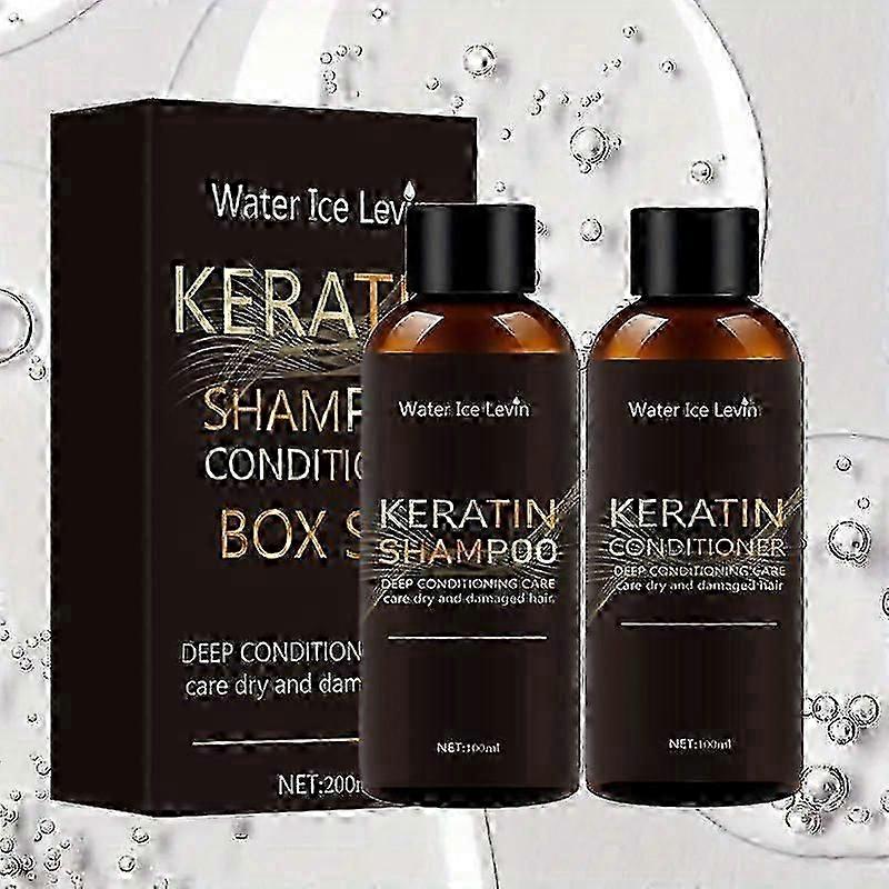 Keratin Shampoo and Conditioner Set, Nourishing Moisturizing Shampoo and Conditioner Set, Leaves Hair Soft and Smooth
