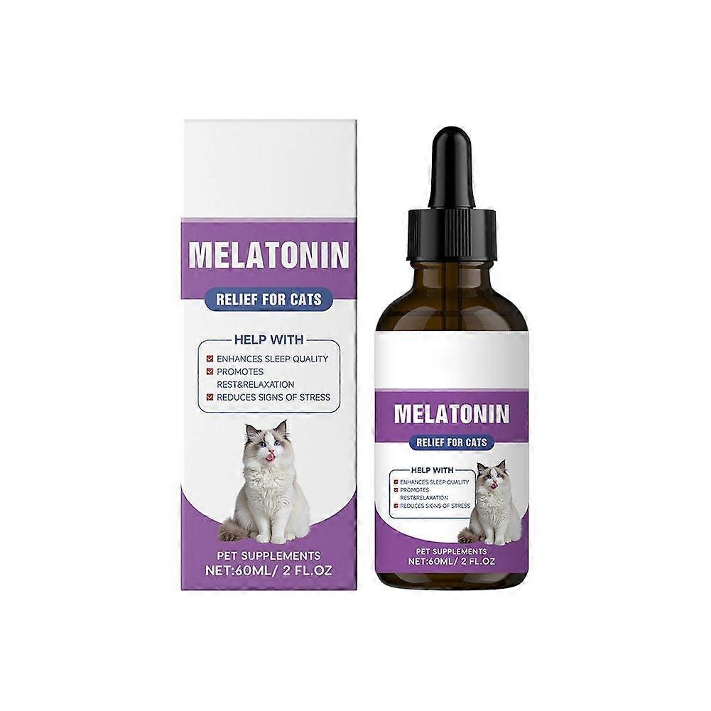 60ml Cat Calming Drops with Melatonin and L-Theanine for Anxiety Relief and Relaxation Support