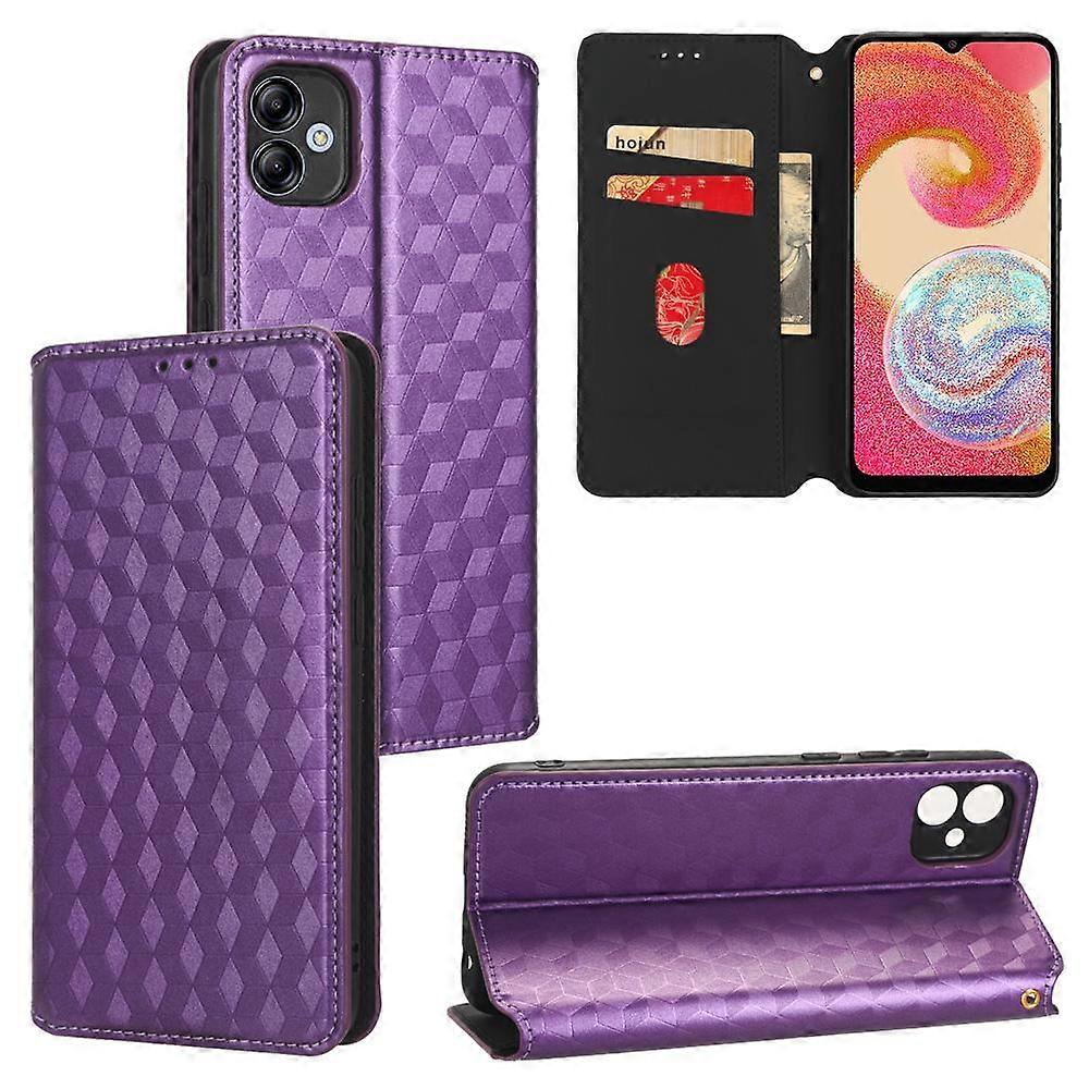 Cubic Grid Texture Flip Leather Phone Case