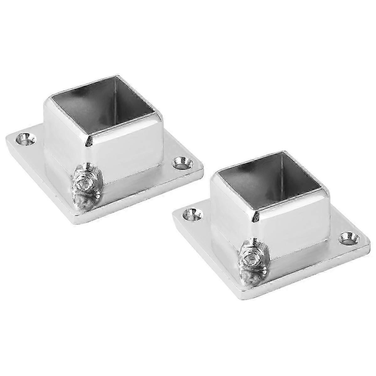 قضيب ملابس قوس قضيب معلق للملابس يدعم ستانلس ستيل فضي 5.2 × 5.2 × 2.4 سم أصحاب المنازل 2 عبوة