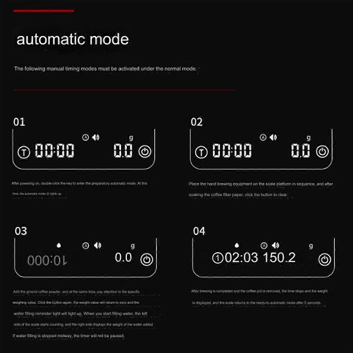 Coffee Scale , 0.1g Precise Graduation, Portable Pocket Scale Black