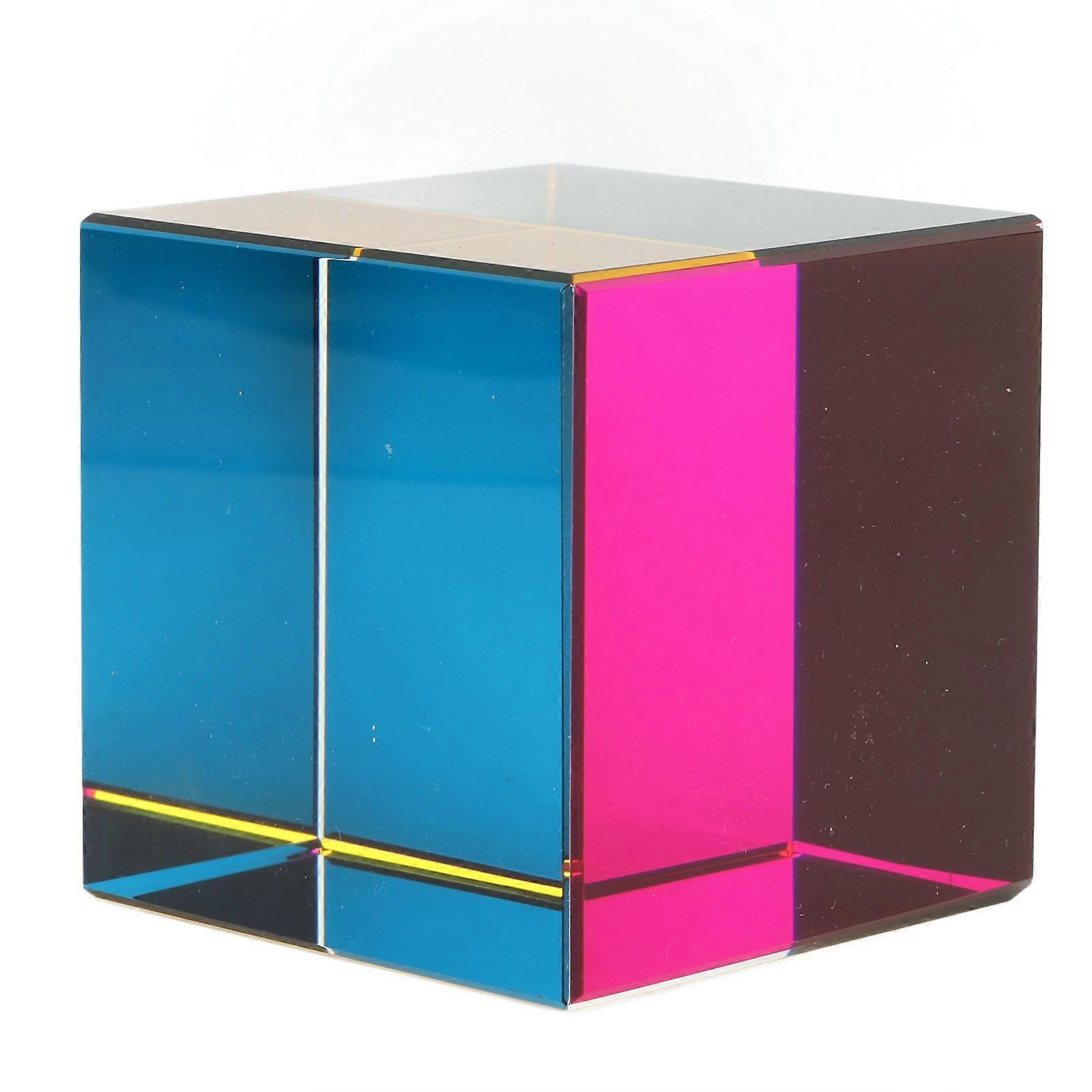 Color Cube Optical 6 Sides Cube Optical Cube Prism for Tabletop Ornaments Educational Toys Physics Toys 60mm 