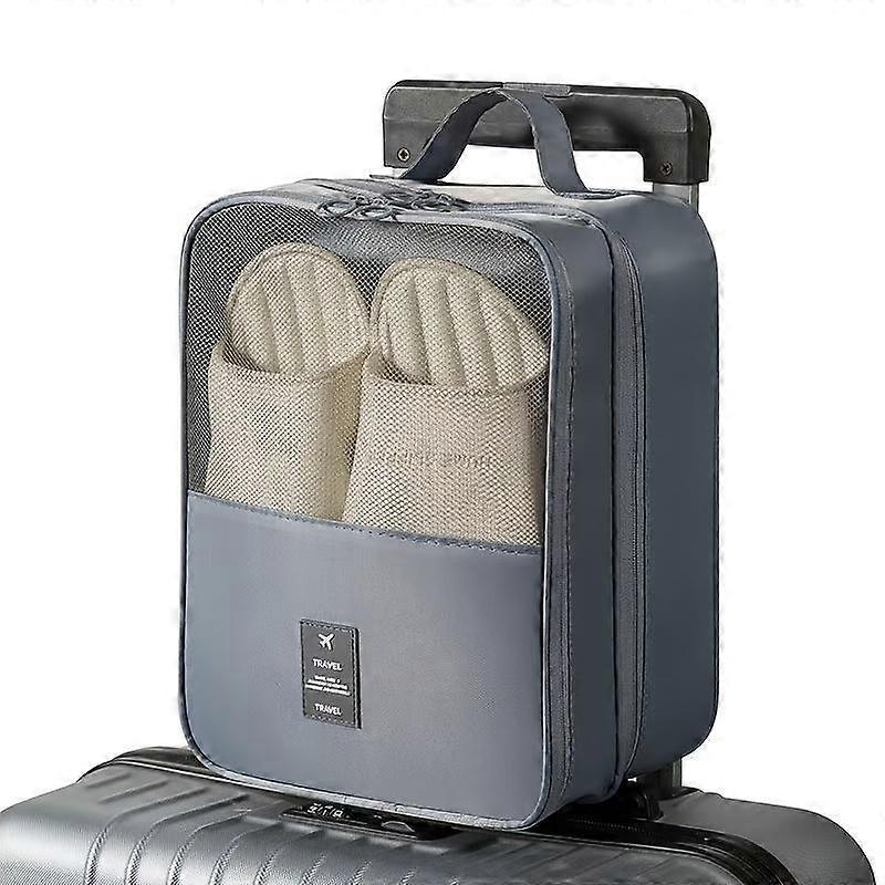 2-in-1 Travel Shoe Storage Bag - Polyester Hanging Case  Machine Washable, Space-Saving Luggage Organizer