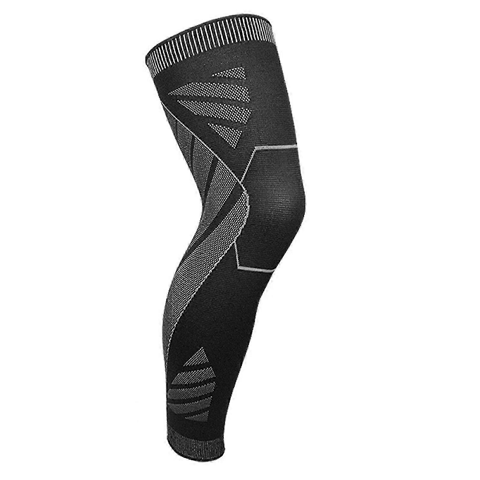 Helbenskompressionshylsa Lång knästöd Andningsbart Stretchigt Långt Knästöd För Män Dam Cykling Basketboll XL