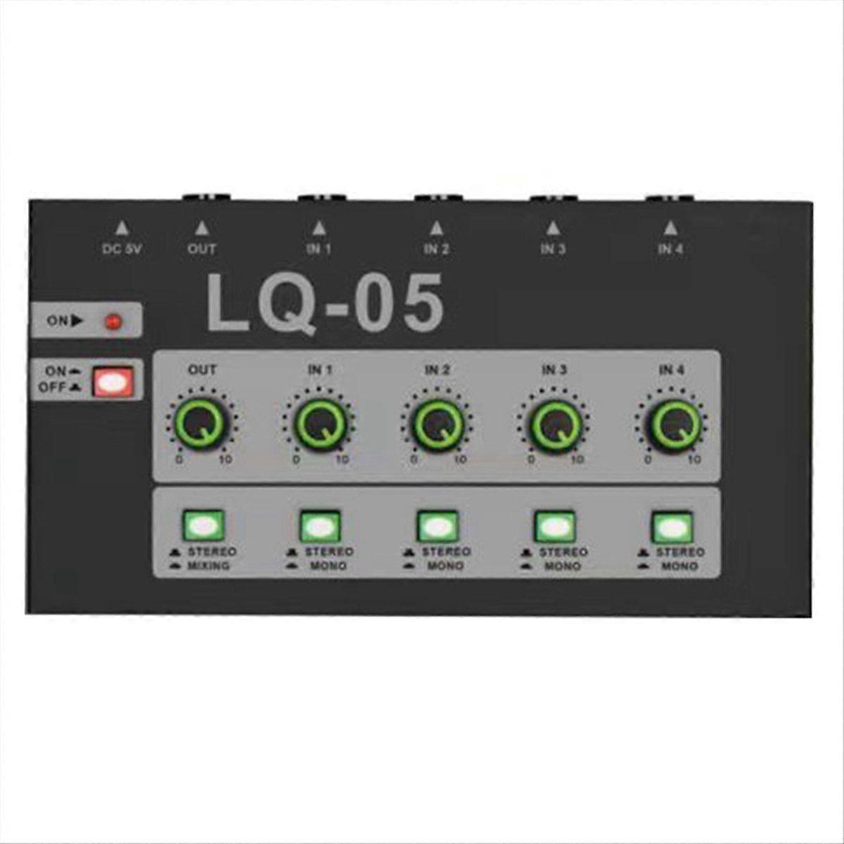 -05 4-Channel Microphone Mixer, Mini Instrument Amplifier Audio Input Multifunctional Mixing Effect