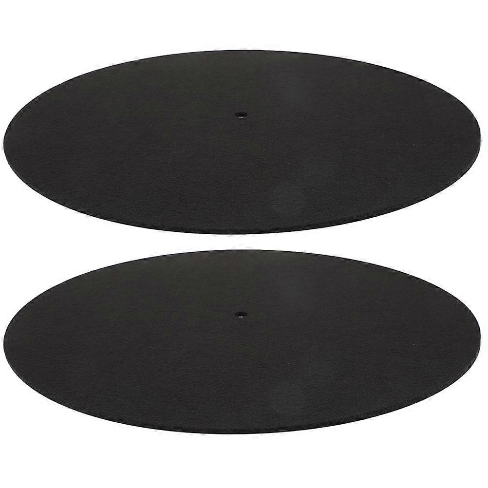 2pcs Record Platter Mats Vinyl Record Player Felt Mat Phonograph Turntable Accessories