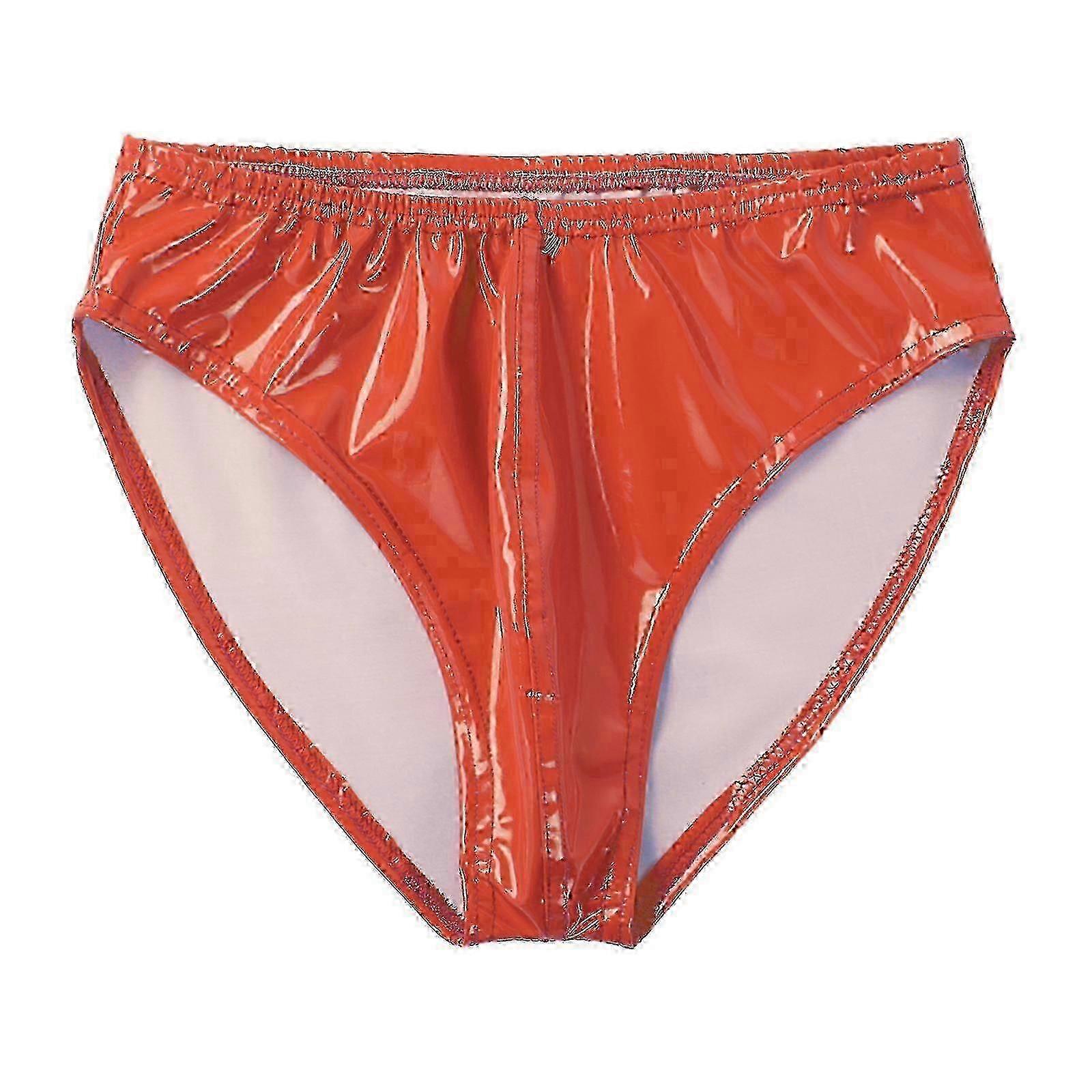 Patent leather briefs for men with wet look and elastic waistband