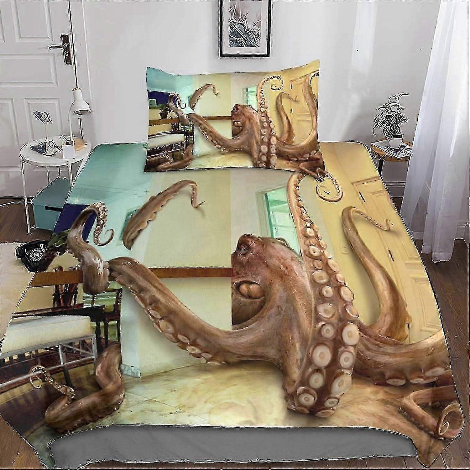 Capa Edredom Monstro O Conjunto de Cama Monstro Padrão de Microfibra D Capa Edredom com Fecho com Peças de Fronhas com Zíper para Adultos e Crianças 135*200 CM