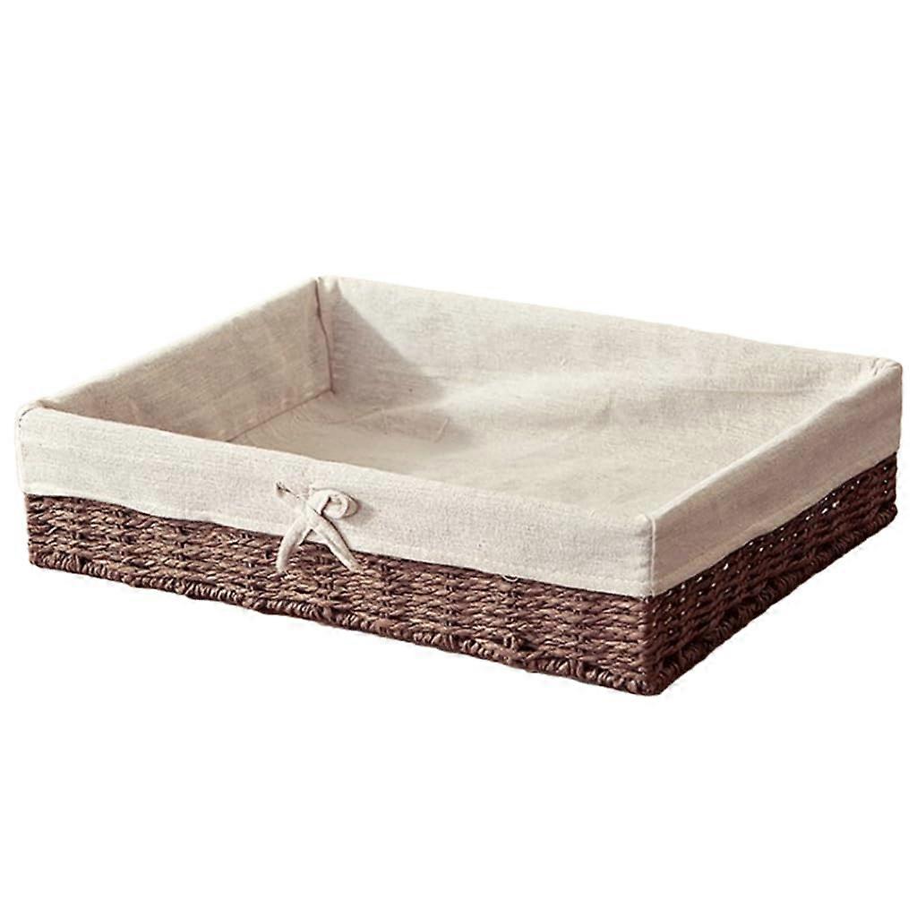 Wicker Fruit Storage Basket Rectangular, Natural Wicker, Kitchen Organizer, Durable