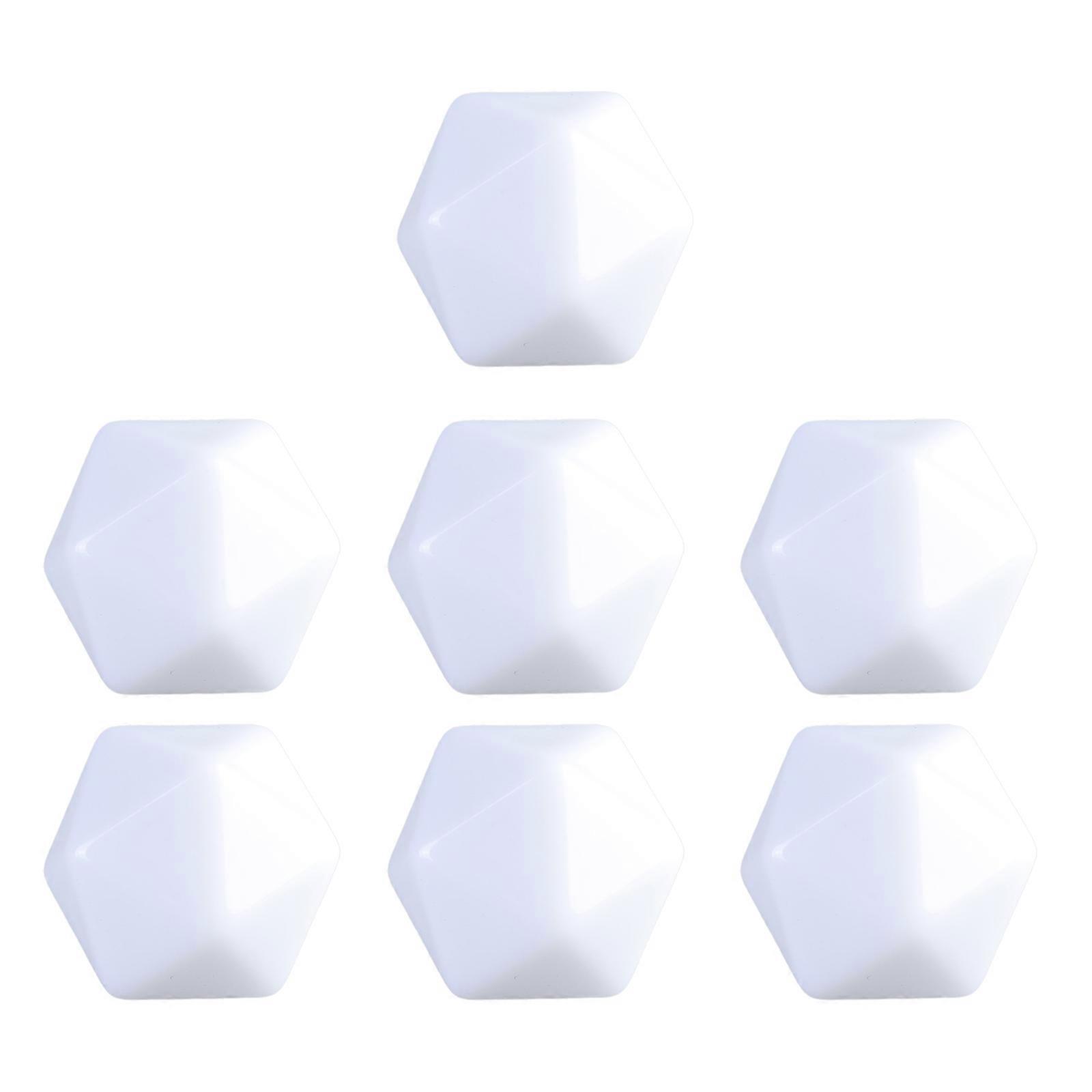 7Pcs Empty Blank Dices 20mm Acrylic Dices with Smooth Surfaces 20 Sided Dices for Board Game and Teaching Easy to Use  White