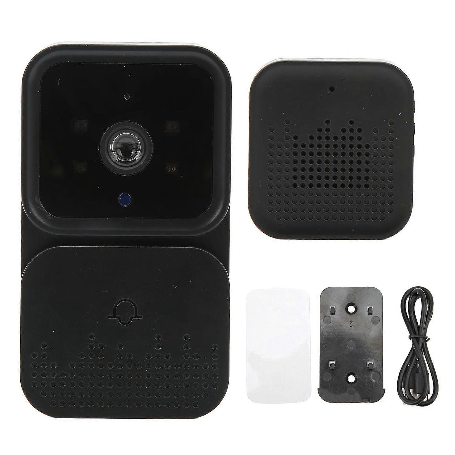 Wireless Video Doorbell Camera Black Wireless Remote Night Vision Two Way Intercom Intelligent HD Wi