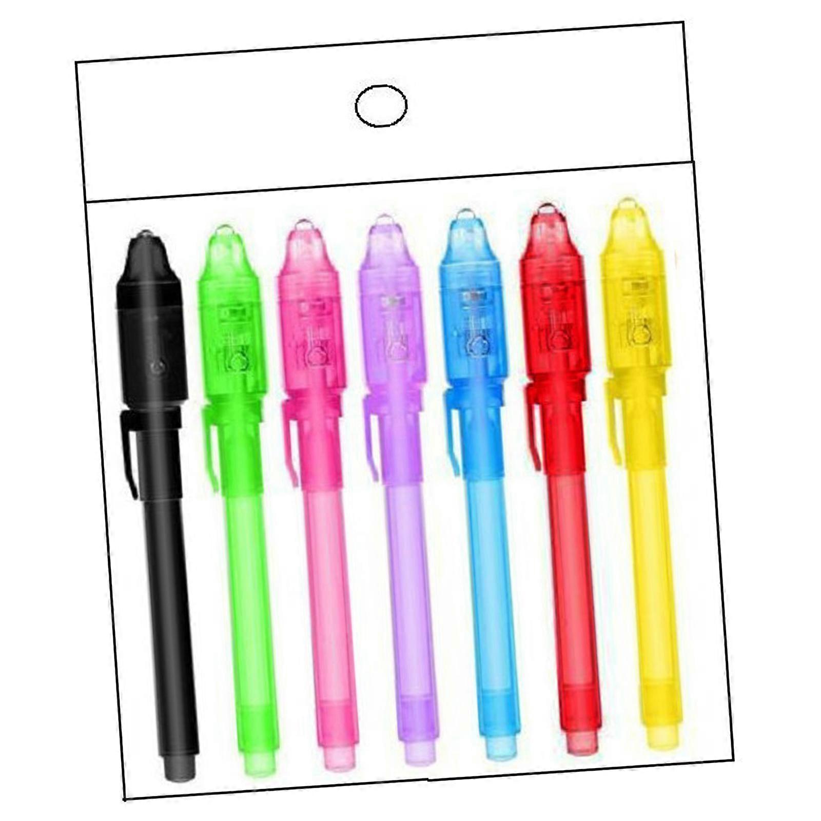7/14 Pcs Invisible Ink Pen Spies Pen with Light for Secret Messages Detective Game and Classroom Treasure Hunts Multicolor