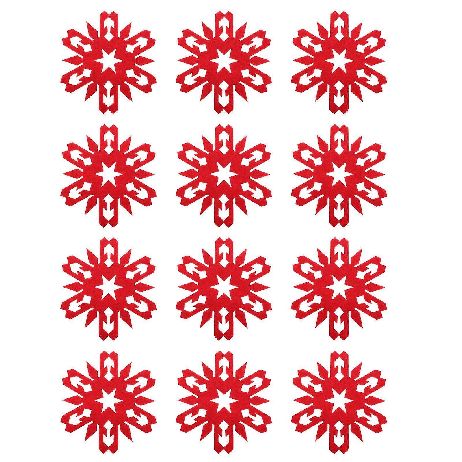 12Pcs Christmas Gifts Creative Cup Mats Practical Snowflake Shape Coasters