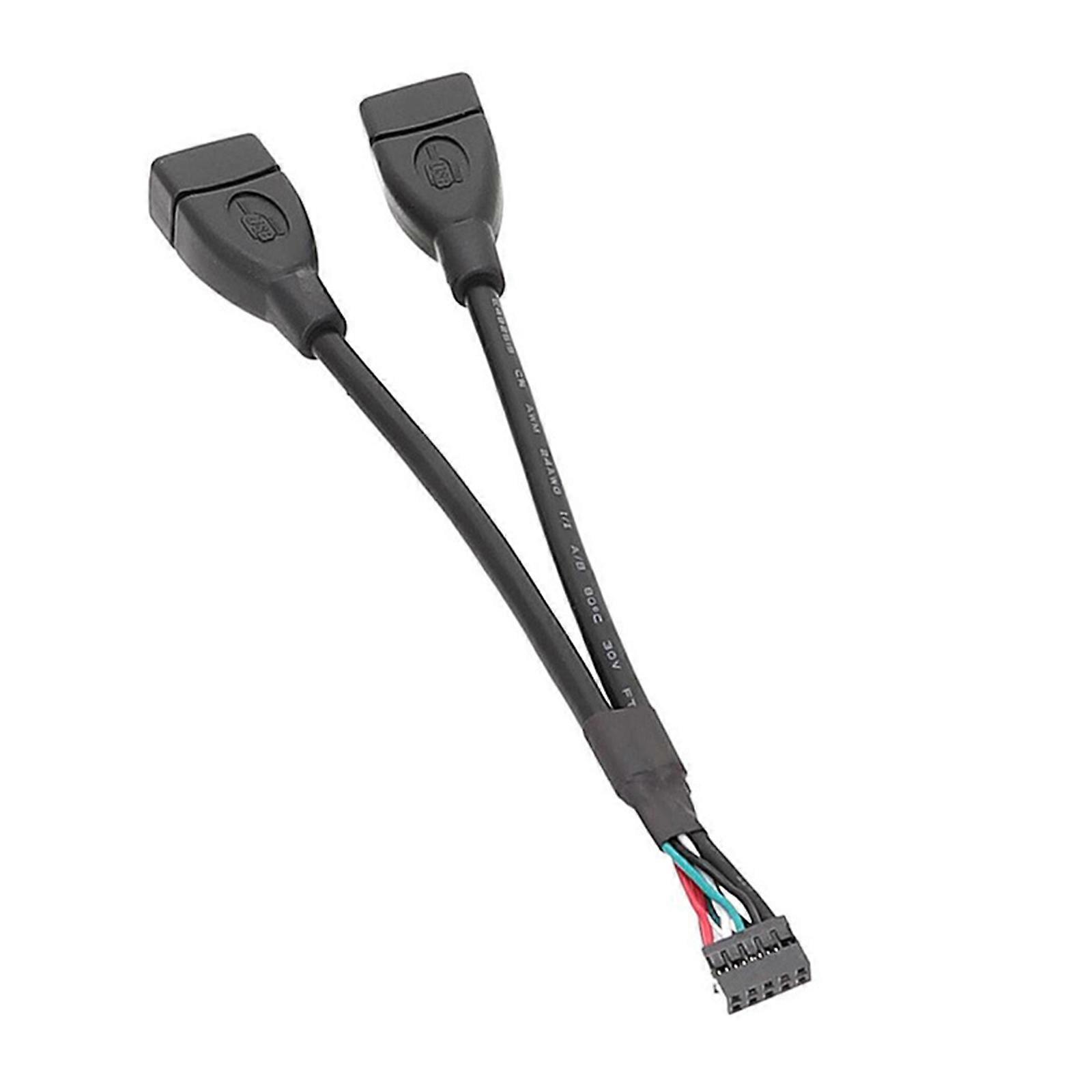 USB 2.0 Type-A to Mainboard 9pin 10Pin Adapter Header and Protect Devices from Electromagnetic Interference Multicolor