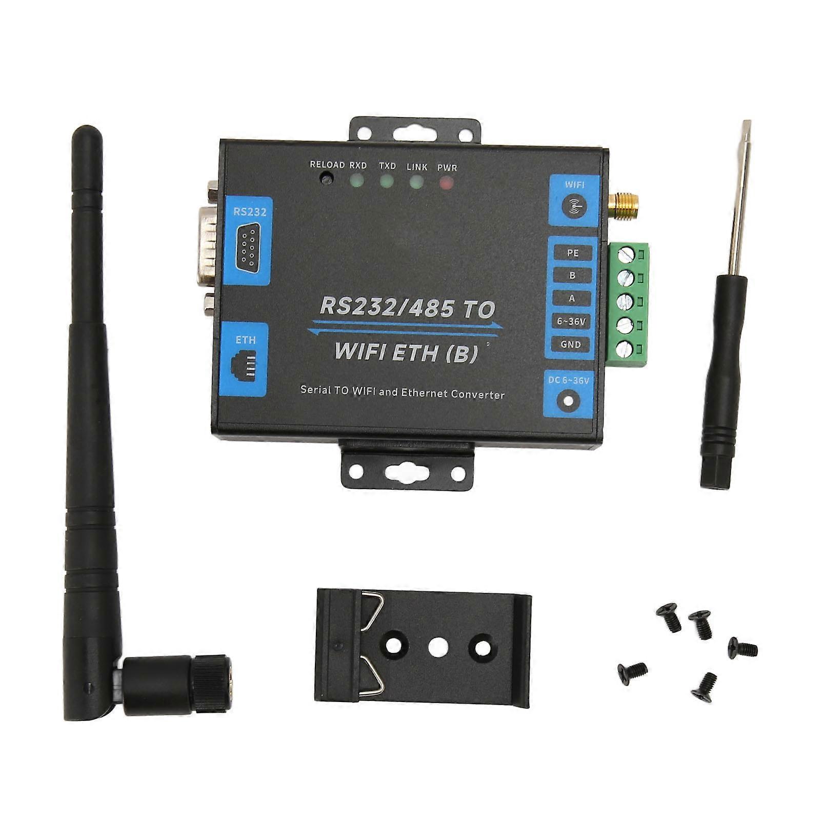RS232 RS485 Serial to Ethernet Adapter Professional Transparent Transmission Serial to WiFi Ethernet Wireless Converter
