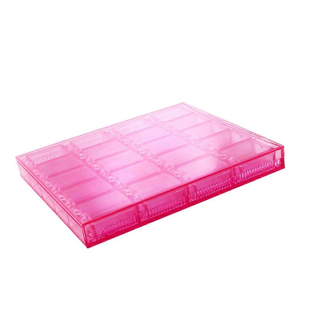 Rosy Nail Art Storage Box Made from Acrylic for 20 Grid Compartments