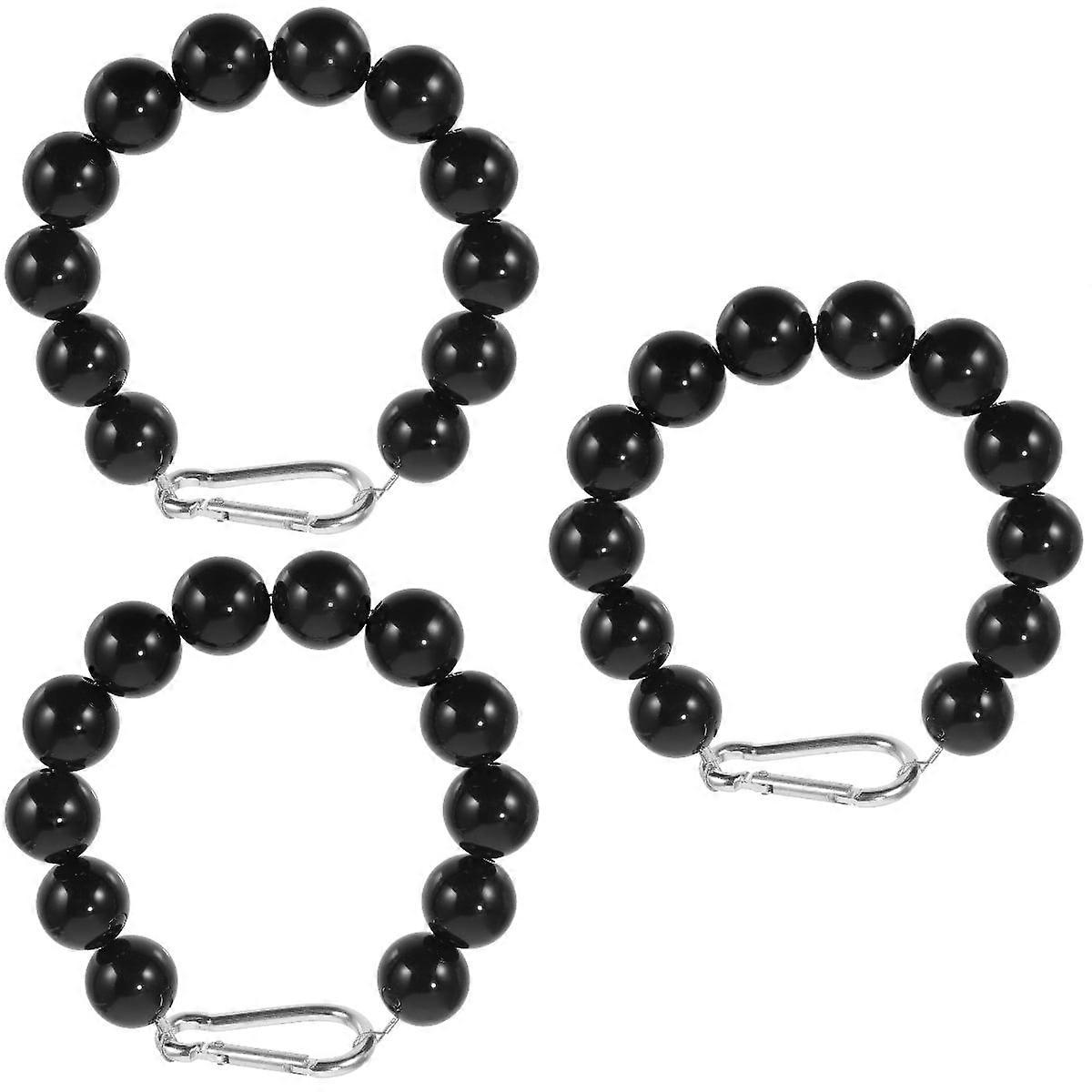 3pcs Flag Pole Windproof Ring Flagpole Guide Beaded Chain Flagpole Guide Tool