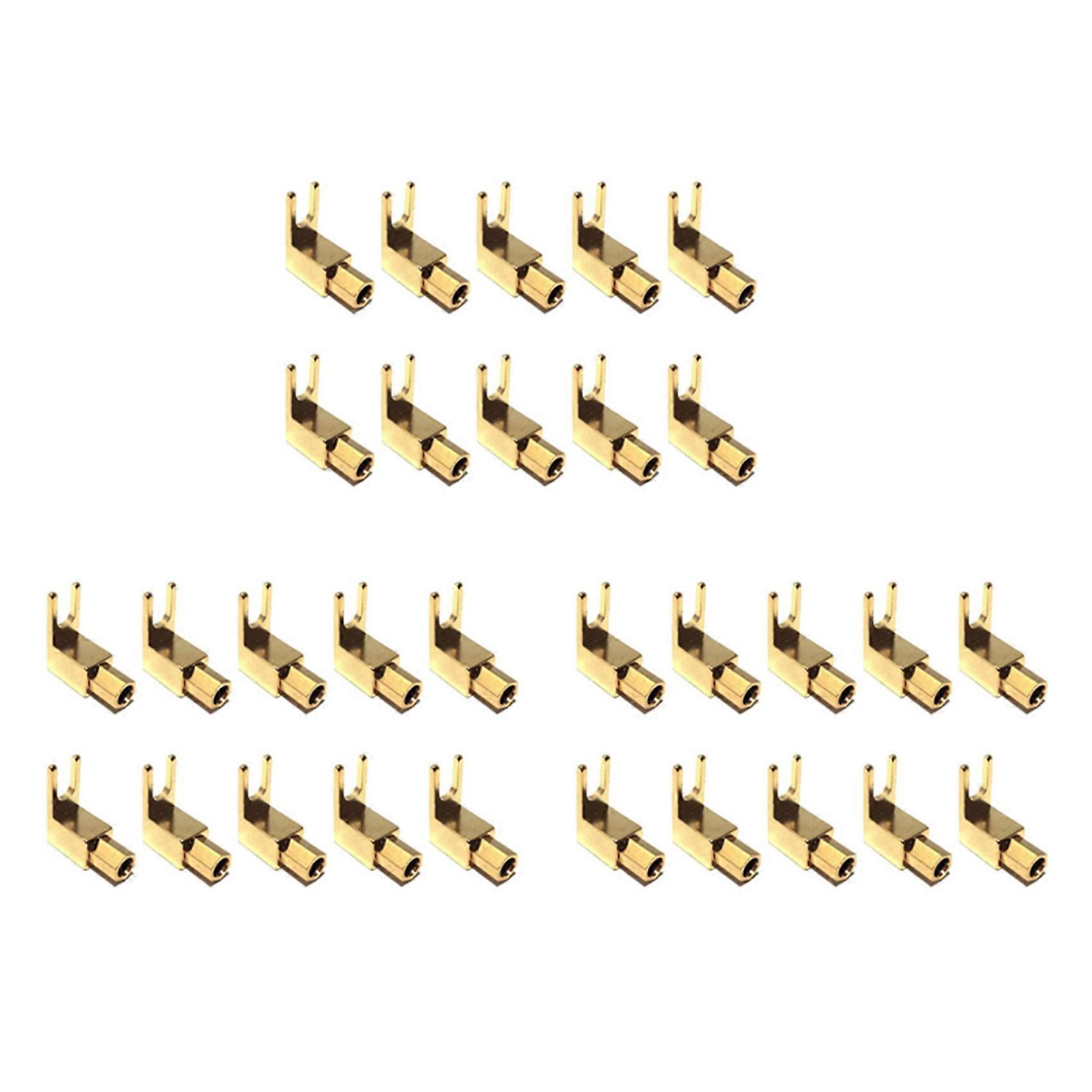 Right Angle Spade Fork & Binding Post - 4mm Banana Plug Socket - Spade Fork Connector for Speaker & 