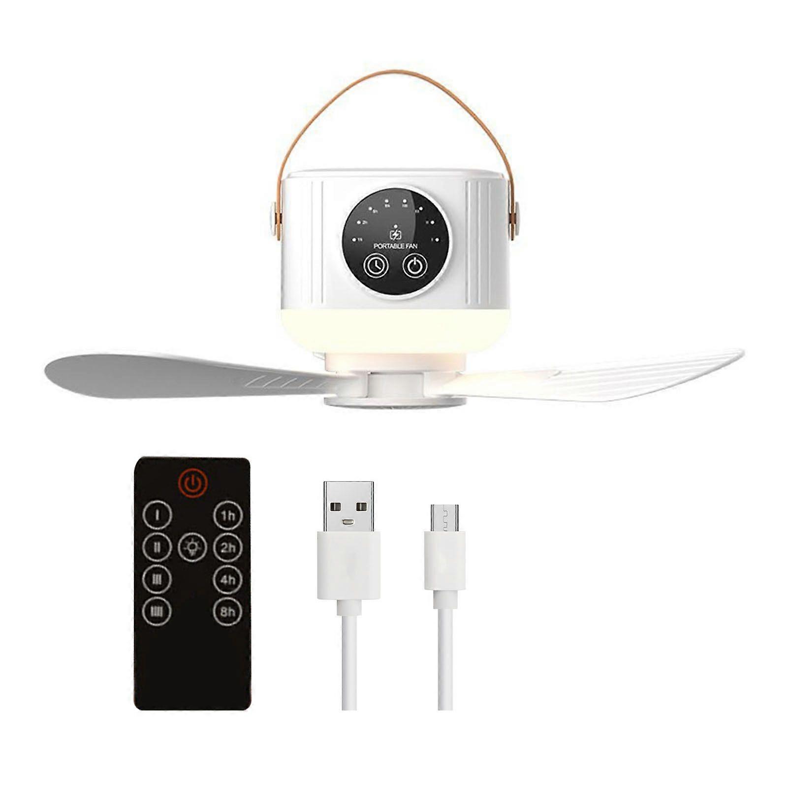 Jikaix Ceiling Fan with Remote Control Remote Control 4 Wind Speeds Multifunctional Battery Operated Intelligent Ceiling Fan with Light