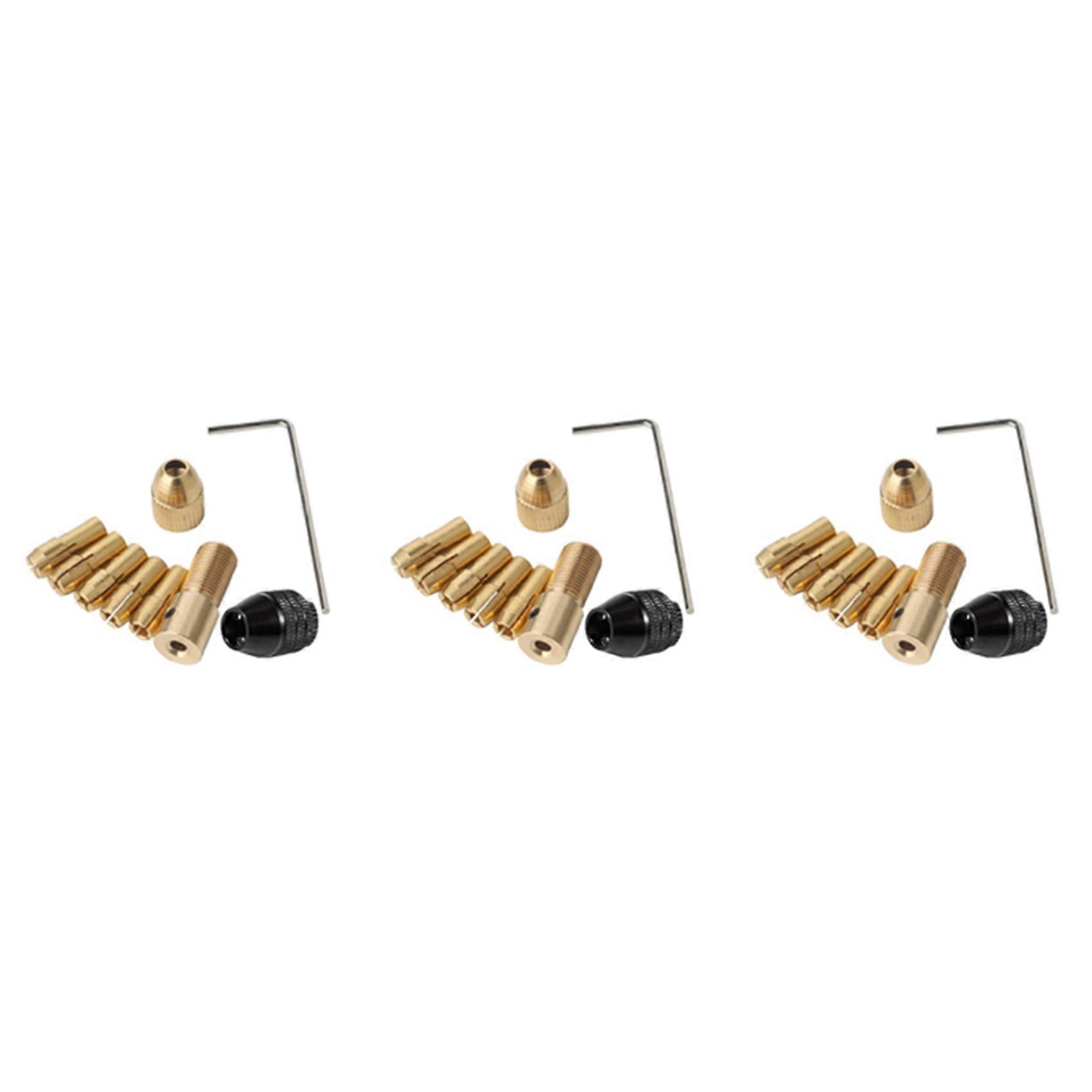 27 Pieces 0.5-3mm Drill Chuck Collets Set with 3.17mm Chuck Clamp for Drill Folder Copper Cap Axis Drill Collet Tool Kit
