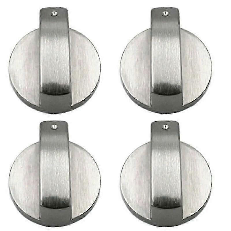 4 Pcs Universal Gas Stove Knobs Cooker Oven Hob Control Knobs Switch 6mm Silver