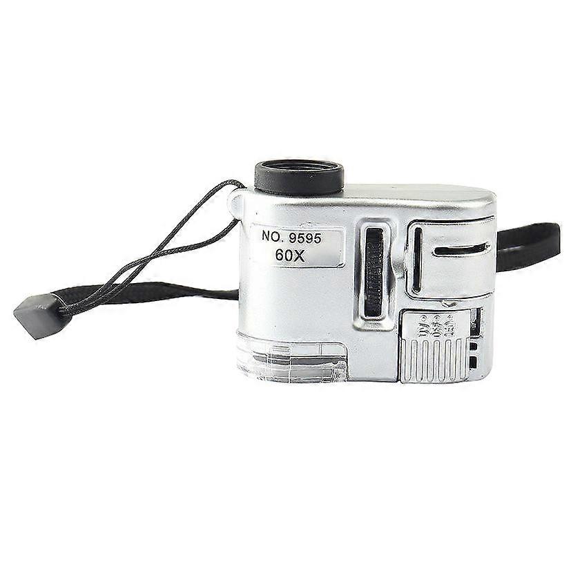 Mini Lens 60X Pocket Magnifier Microscope With Led Ultraviolet Light