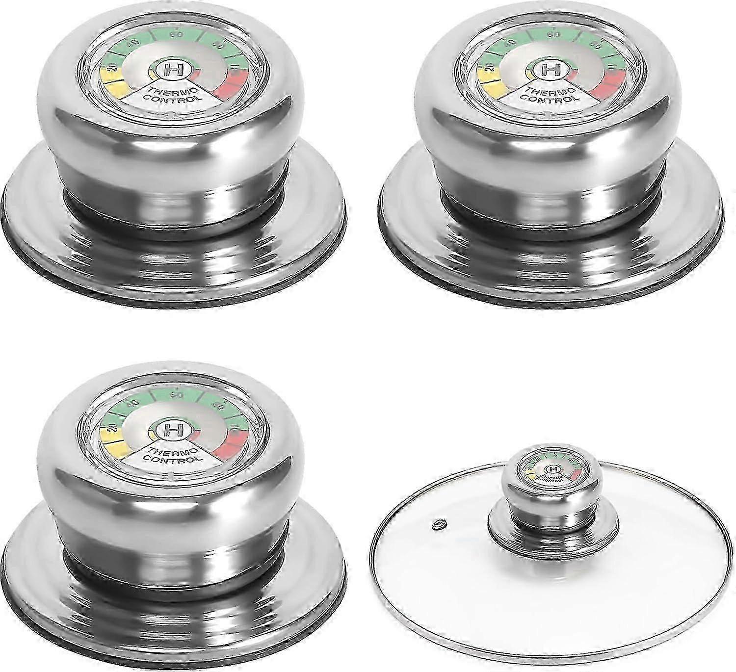 Pieces Pot Lid Knobs with Thermometer Glass Lid Handle Pot Lid Knobs Pot Lid Handle Pan Lid Knob for Frying Pan Stockpot