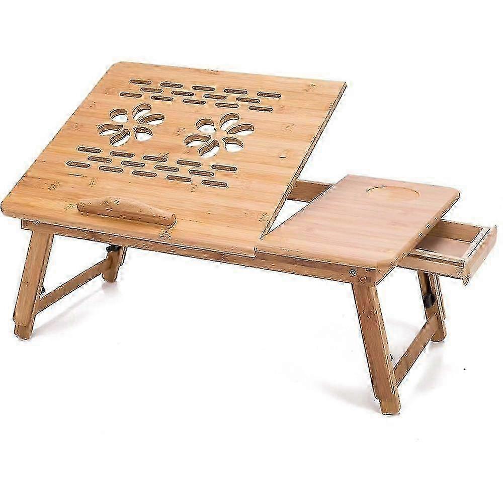 Table For Bed, Computer Bed Table, Multi-functional Bamboo Folding Laptop Table
