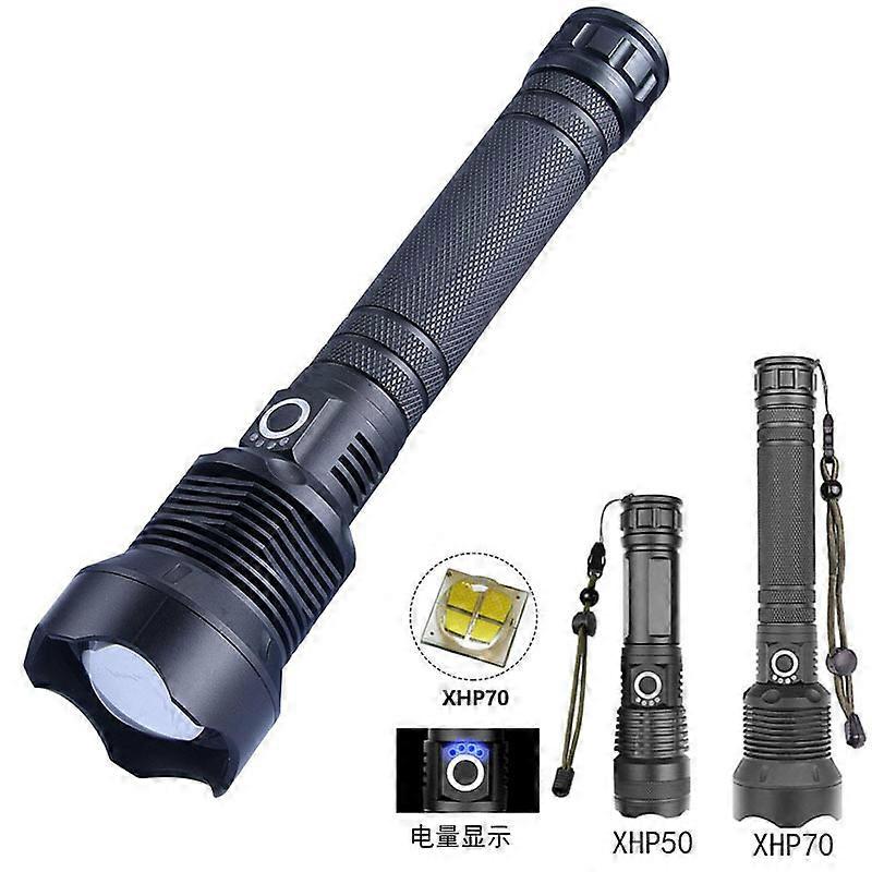 Two Piece Metal LED Torch, XHP50 Super Powerful Adjustable Zoom Waterproof Torch - 16.6cm*4cm*3.3cm