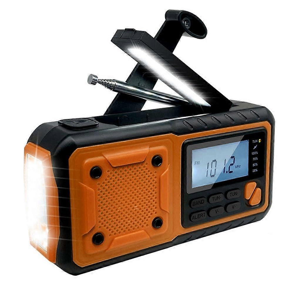 Solar Emergency Radio 4000mAh MultiBand FM/AM/SW With Hand Crank And LED Flashlight EU Version D