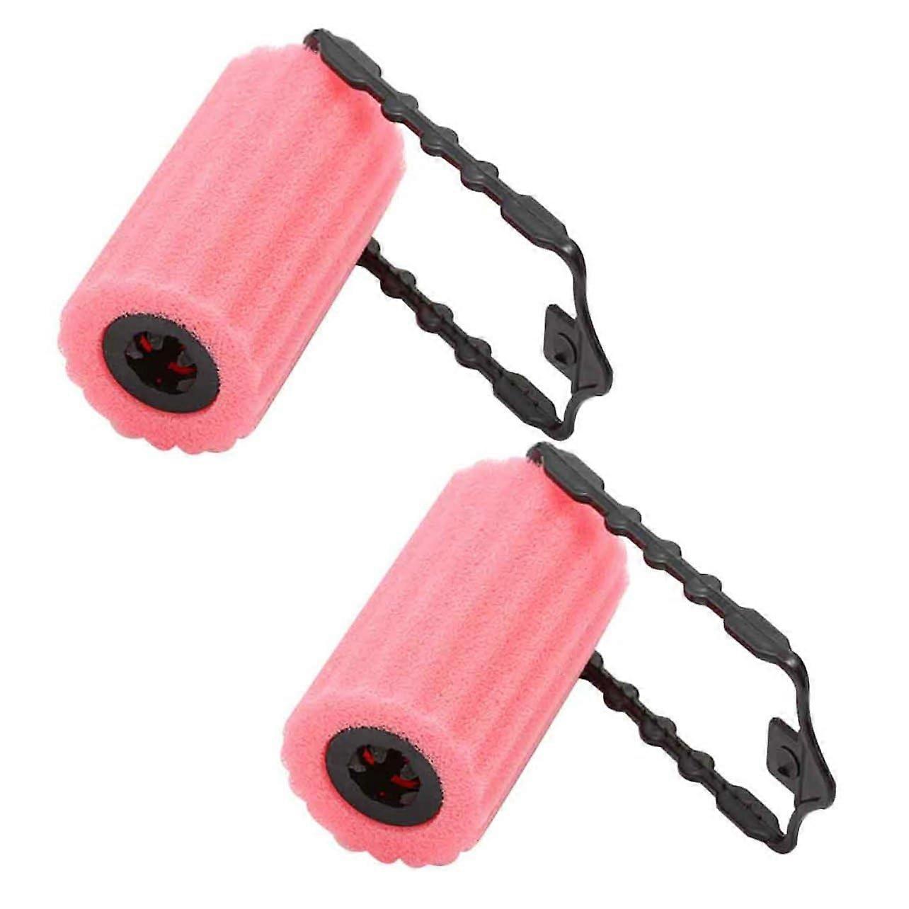 12pcs Pink Heatless Hair Curlers Soft Sponge Rollers for Women Overnight Curls Styling Tools