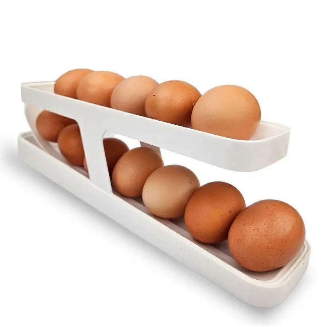 Egg Holder for Refrigerator, GravityFed Rolling Dispenser, SpaceSaving BPA  Kitchen Organizer