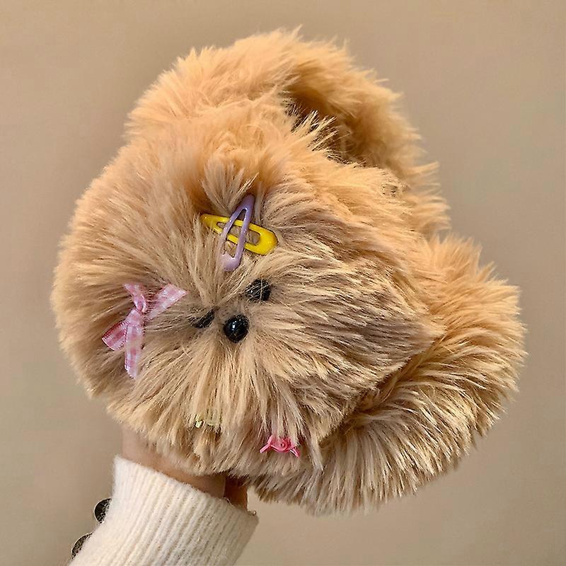 Cache-oreilles en peluche douce pour chiot, ��pingle �� cheveux, Protection d'oreille coupe-vent pour l'ext��rieur, chauffe-oreilles pour femme