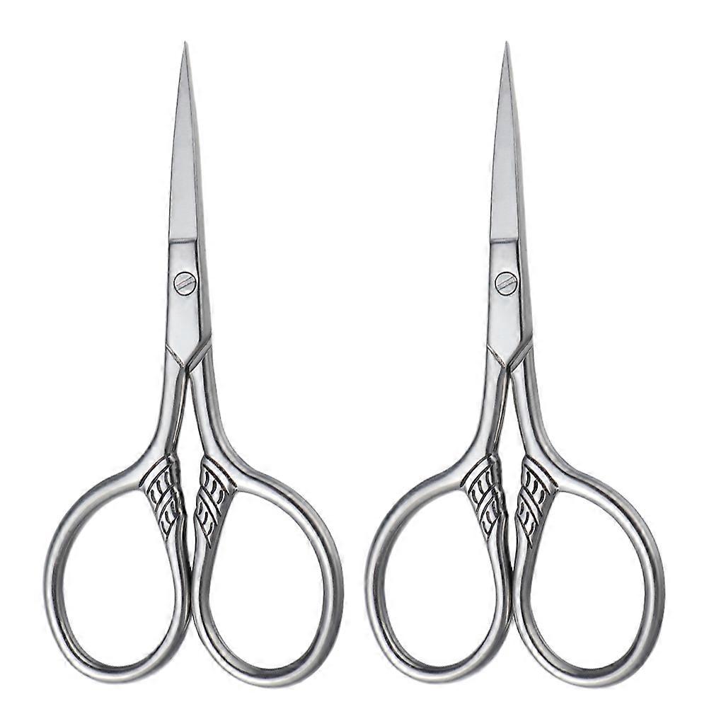 Beard Shears Stainless Steel for Beard Trimming 4Pcs Silver Edition