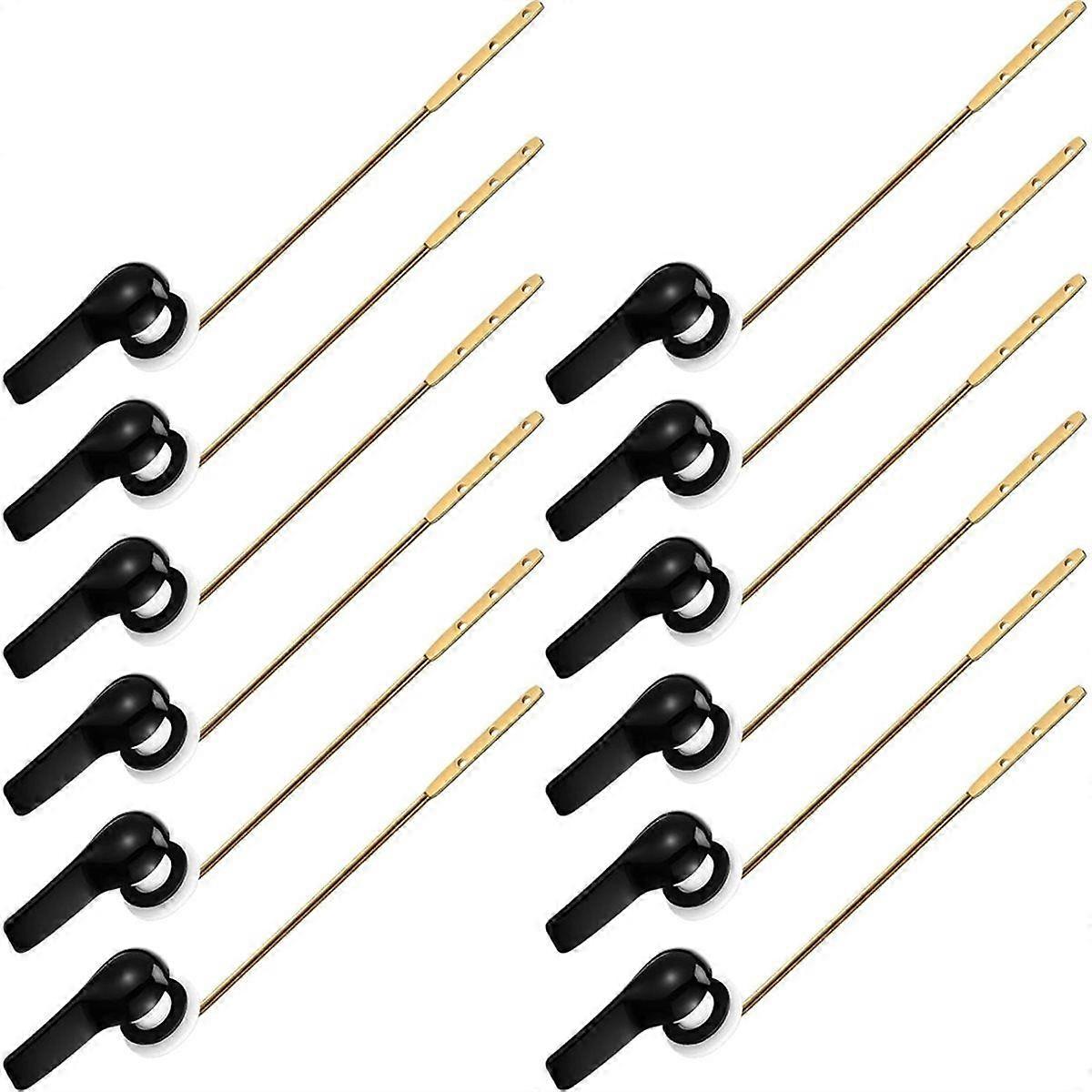 12 Pieces Toilet Flush Handle Lever Replacement, Brass Universal Flush Lever Finish Kit for Most To