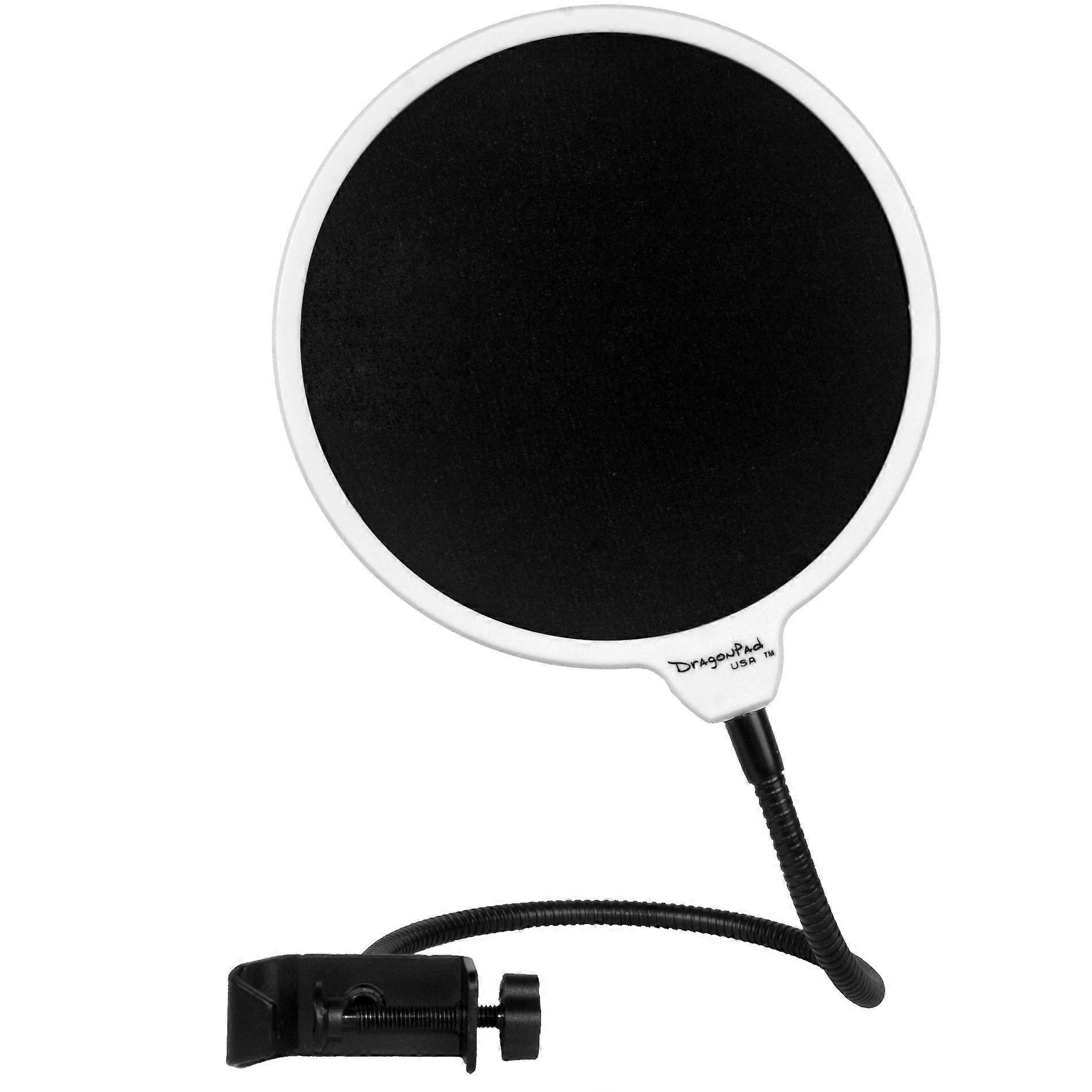 Dual Layer Mesh Microphone Pop Filter with Clamp and Flexible Gooseneck for Studio Recording