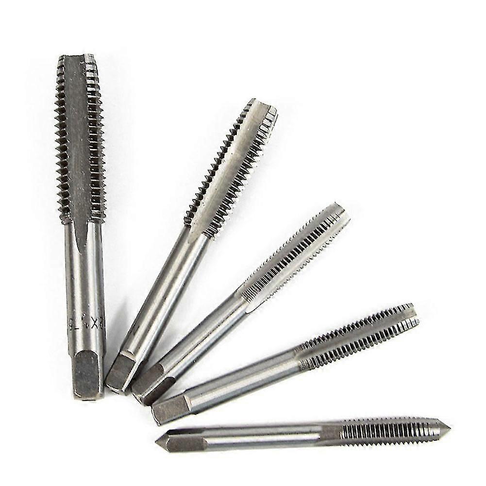 5pcs Hss M3 M4 M5 M6 M8 Metric Screw Thread Machine Plug Tap Hand Drill Bit Set