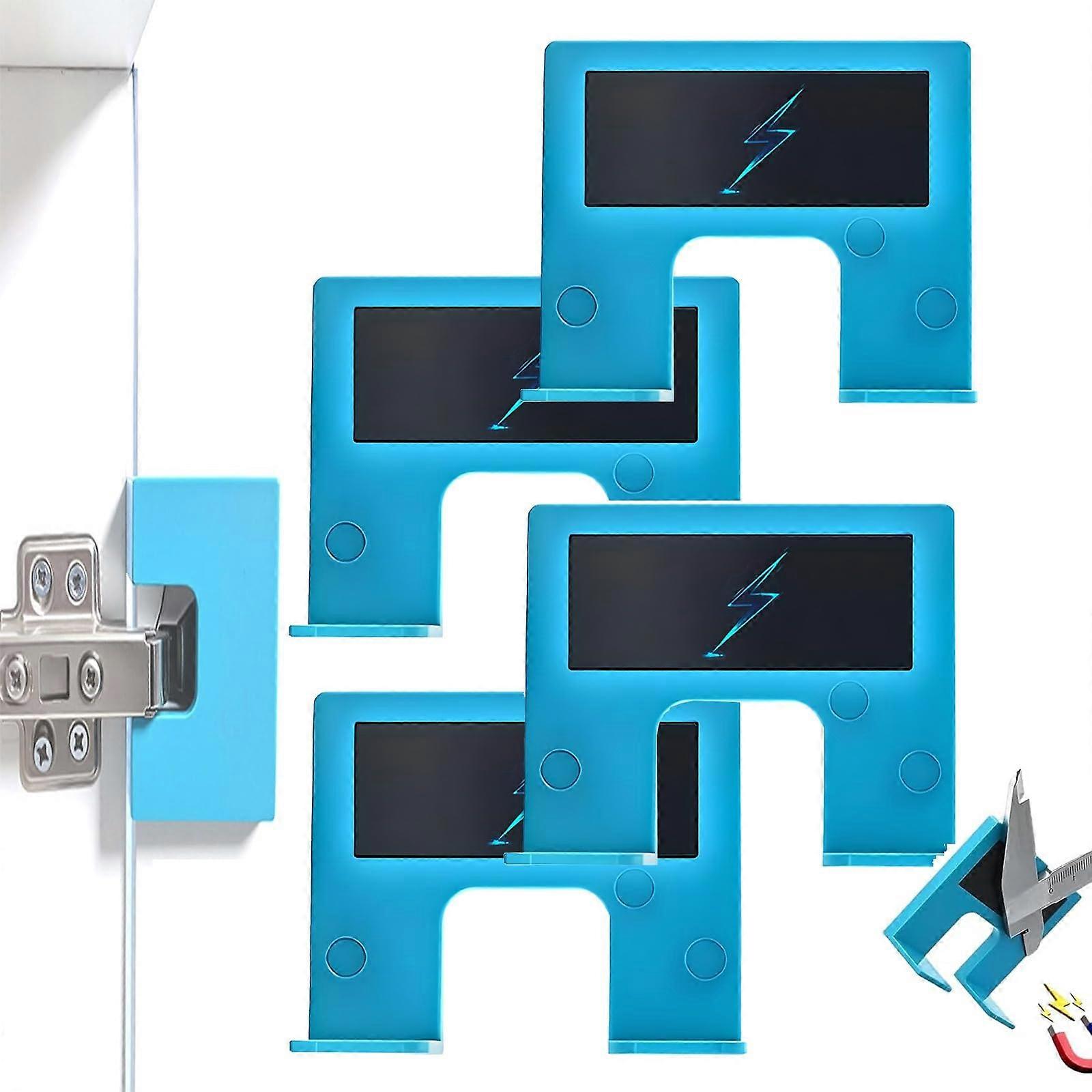 Adjustable Door Hinge Jig with Magnetic Positioning System, Precision Alignment Groove, 4pcs Set