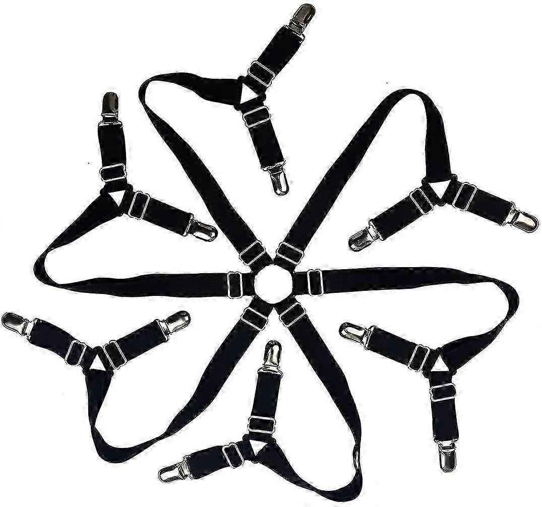 Fitted Sheet Tensioner Adjustable Sheet Ties 6 Sides, Bedding Sheets Straps