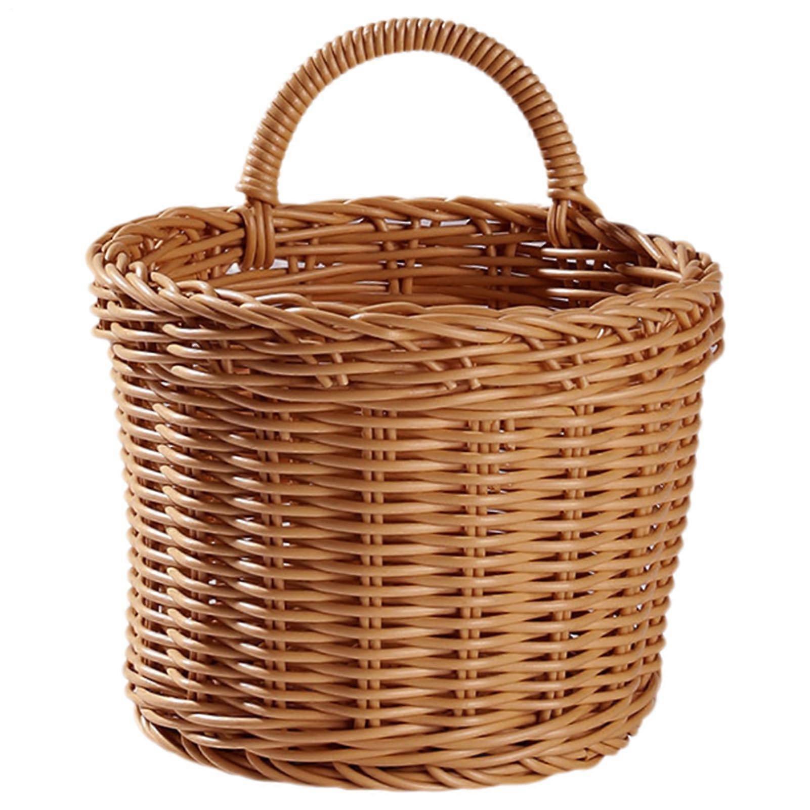 Wall Basket Storage Boho Rustic Hanging Kitchen Organizer for Vegetables Towels and Decor